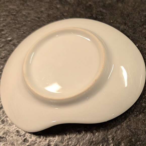 (2) Vintage Hand Painted Porcelain Jewelry Trinket Dish Floral 4 1/4" X 3 1/2" - Picture 5 of 10